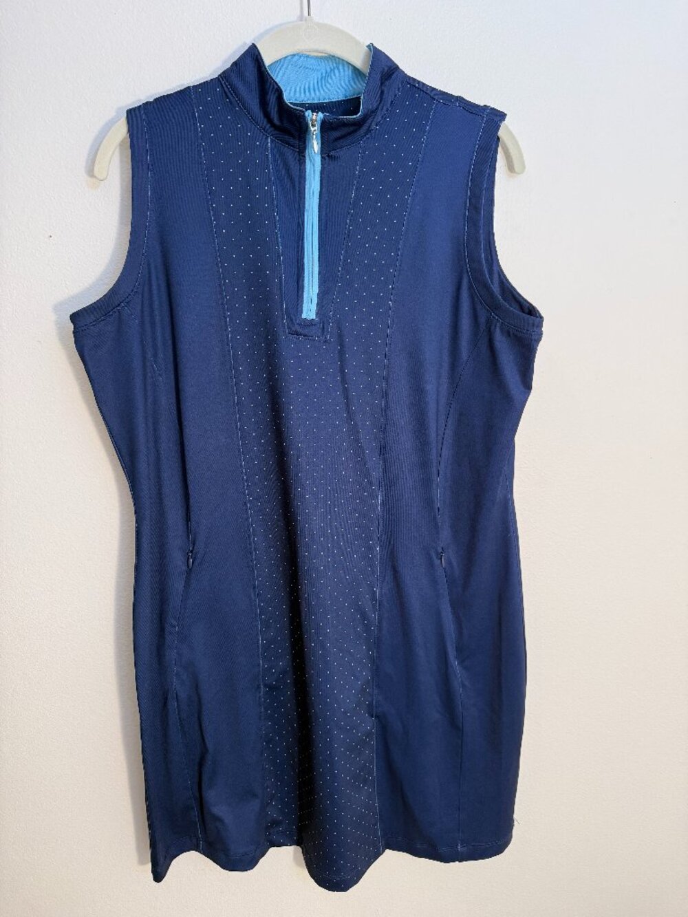 Pebble Beach Golf Dress Women Large Blue Pullover Pockets Lightweight Athleisure